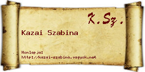 Kazai Szabina névjegykártya