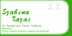 szabina kazai business card